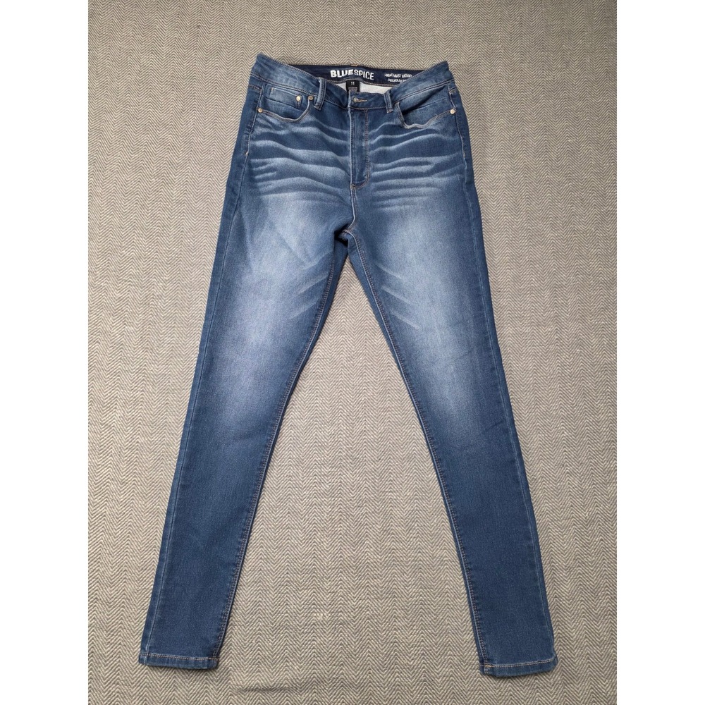 Blue Spice High Waist Skinny Jeans Women Size 11 Recycled Knit Blue Wash